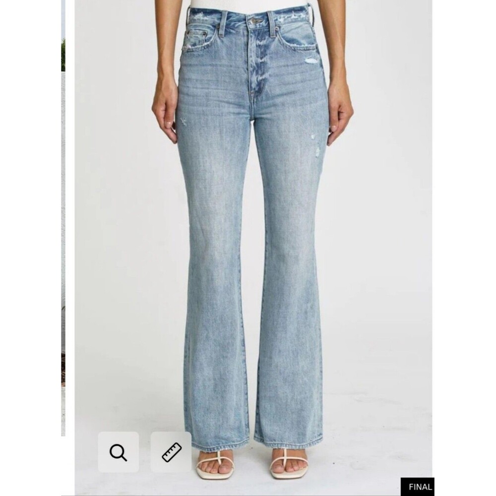 Pistola Stevie Relaxed Flare High-Rise Distressed Denim Jeans P6163KEE 26